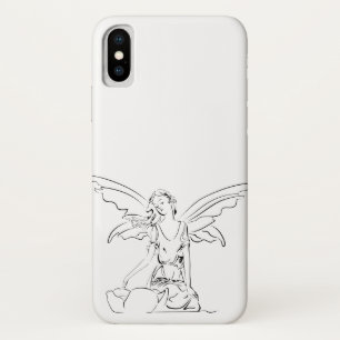 妖精が翼を持って座って… iPhone X ケース