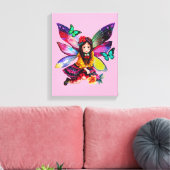妖精が花を集める キャンバスプリント (インサイチュ (リビング))