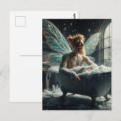 妖精が風呂に ポストカード (正面/裏面)