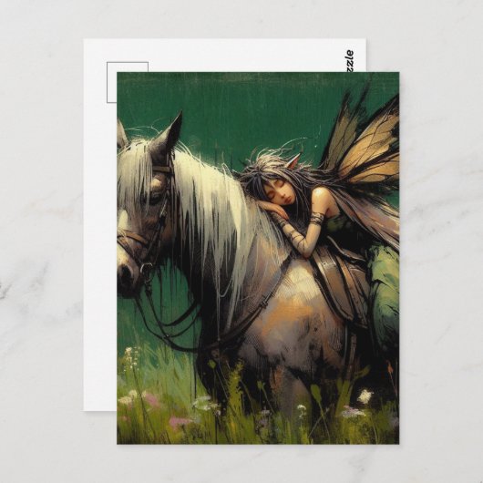 妖精が馬で眠る ポストカード (正面/裏面)