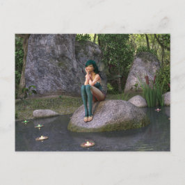 妖精が魅惑の池のはがきに ポストカード