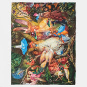 妖精たちお気に入りのは森に魅了された フリースブランケット (正面)