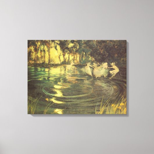 妖精たちがアーサー・ブラックによって舞うヴィンテージ・フェアリー・ダンス キャンバスプリント (正面)