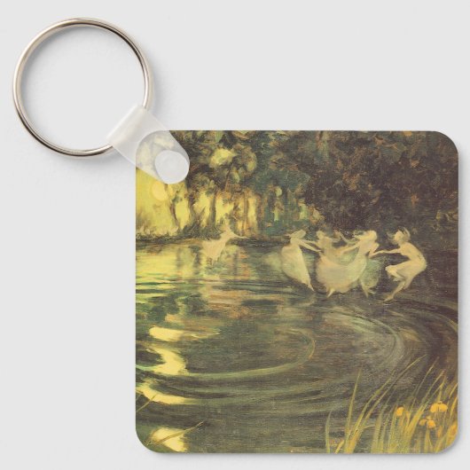 妖精たちがアーサー・ブラックによって舞うヴィンテージ・フェアリー・ダンス キーホルダー (正面)