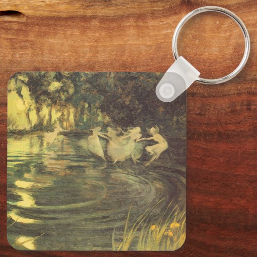 妖精たちがアーサー・ブラックによって舞うヴィンテージ・フェアリー・ダンス キーホルダー (裏面)