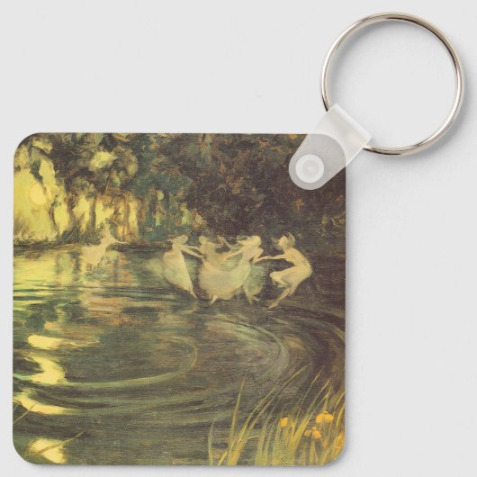 妖精たちがアーサー・ブラックによって舞うヴィンテージ・フェアリー・ダンス キーホルダー (裏面)