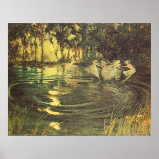 妖精たちがアーサー・ブラックによって舞うヴィンテージ・フェアリー・ダンス ポスター (正面)