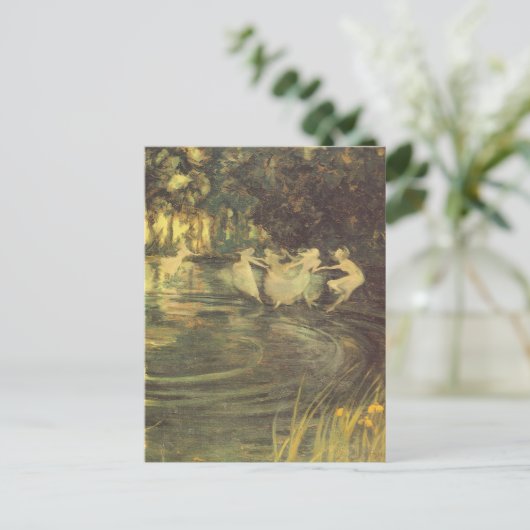 妖精たちがアーサー・ブラックによって舞うヴィンテージ・フェアリー・ダンス ポストカード (スタンド正面)