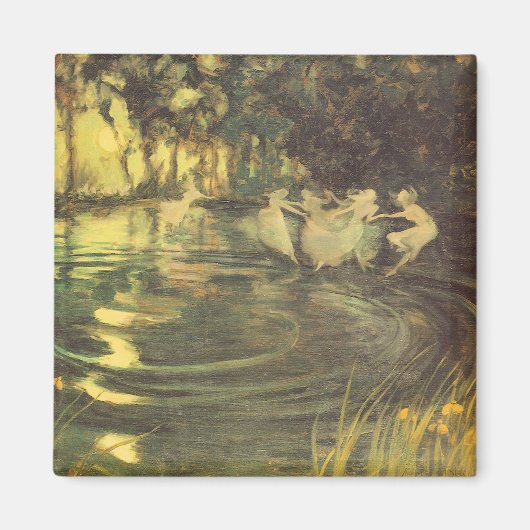 妖精たちがアーサー・ブラックによって舞うヴィンテージ・フェアリー・ダンス マグネット (正面)