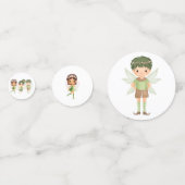 妖精たちが緑の紙鉢を身に着けて コンフェッティ (裏面)