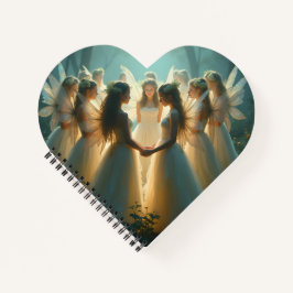 妖精たちのハート状のノート ノートブック