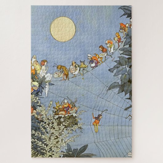 「妖精たちの誕生日」by Heath Robinson ジグソーパズル (縦)