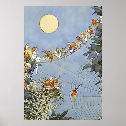 「妖精たちの誕生日」by Heath Robinson ポスター (正面)