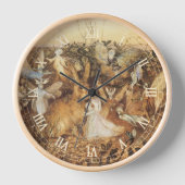 妖精たちの間でウサギ、ヴィンテージ フェアリー テイルズ 壁時計 (正面)