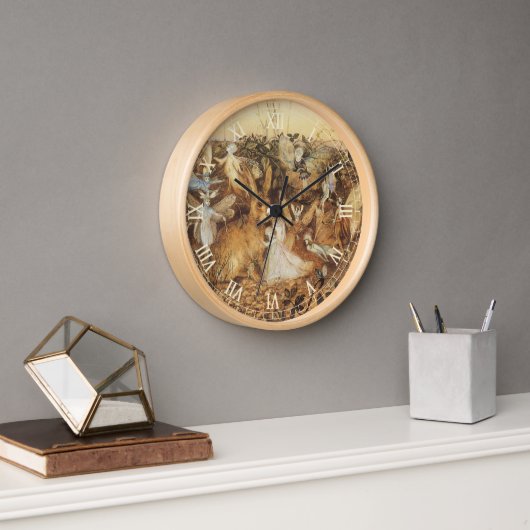 妖精たちの間でウサギ、ヴィンテージ フェアリー テイルズ 壁時計 (オフィス)