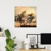 妖精たちは鳥と肩を並べる ポスター (ホームオフィス)