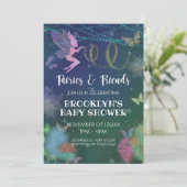 妖精とお友達 バタフライ グリッター ベイビーシャワー 招待状 (スタンド正面)
