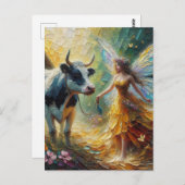 妖精とその牛 ポストカード (正面/裏面)
