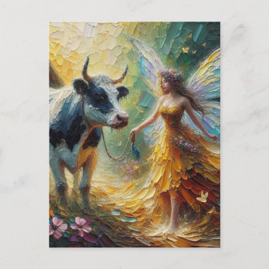 妖精とその牛 ポストカード (正面)