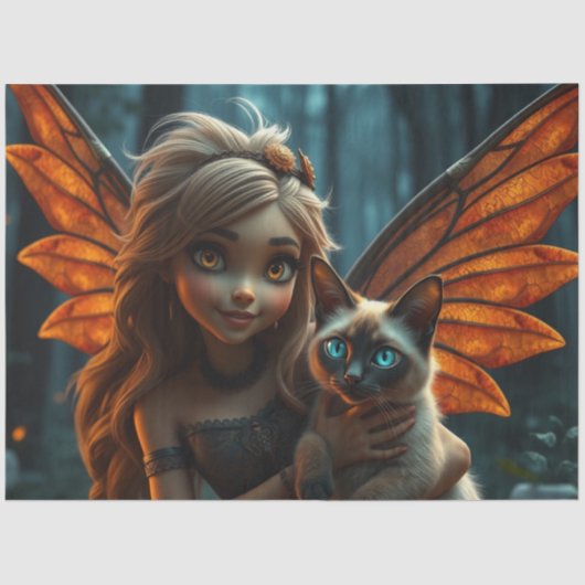 妖精とその猫 薄葉紙 (正面)