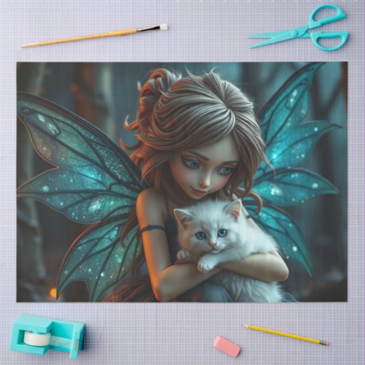 妖精とその猫 薄葉紙 (クラフト)