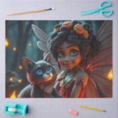 妖精とその猫 薄葉紙 (クラフト)