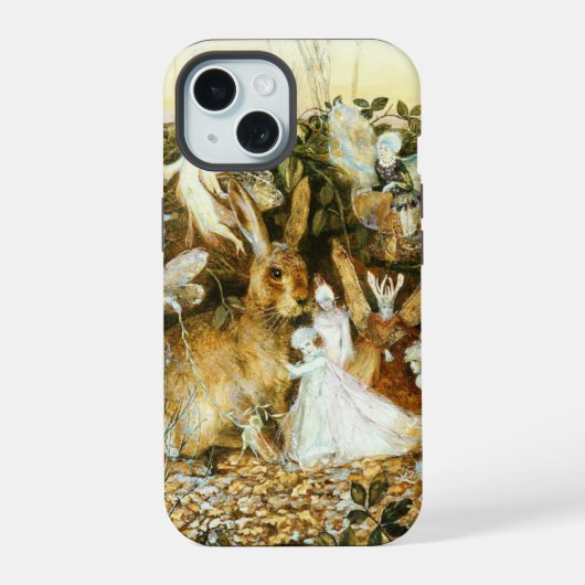 妖精とウサギ iPhone 15ケース (裏面)