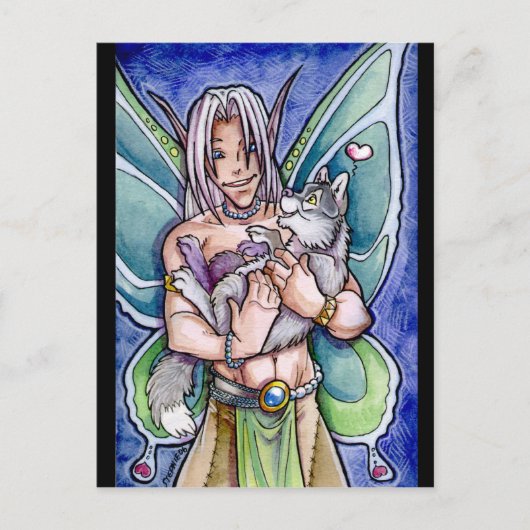 妖精とウルフカッブのはがき ポストカード (正面)