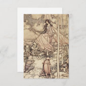 「妖精とエルフ」アーサー・ラッカムによる サンキューカード (正面/裏面)