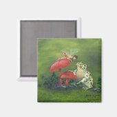 「妖精とカエル」の四角い磁石 マグネット (正面/裏面)