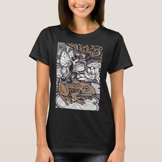 妖精とカエル Tシャツ (正面)