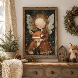 妖精とキツネのモリのクリスマス ウォールアート