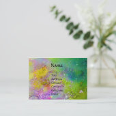 妖精とグリフィンファンタジーの水色 名刺 (スタンド正面)