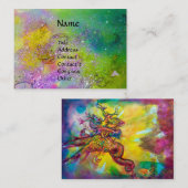 妖精とグリフィンファンタジーの水色 名刺 (正面/裏面)