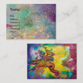 妖精とグリフィンファンタジー水色ブルー 名刺 (正面/裏面)