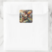 妖精とドイツの羊飼いの子犬 スクエアシール (バッグ)