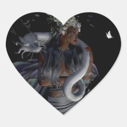 妖精とドラゴンのシール ハートシール