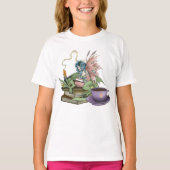 妖精とドラゴンの本と茶の友情 Tシャツ (正面)