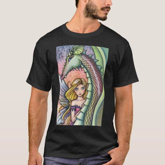 妖精とドラゴンのTシャツ Tシャツ (正面)