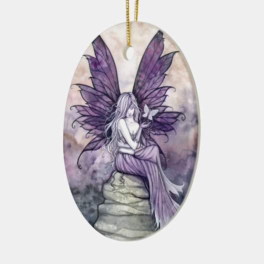 妖精とバタフライアートを手放す セラミックオーナメント (左)