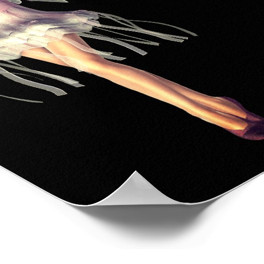 妖精とピンクジニアスフラワーファンタジーアート ポスター (角)