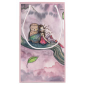 妖精とフクロウのお洒落ファンタジーアート スモールペーパーバッグ (裏面)