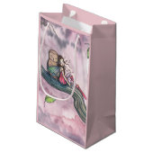 妖精とフクロウのお洒落ファンタジーアート スモールペーパーバッグ (裏面アングル)