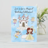 妖精とプリンセスと城の誕生日招待状 招待状 (スタンド正面)