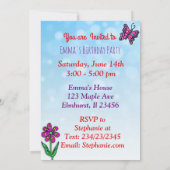 妖精とユニコーンの誕生日招待状 招待状 (裏面)