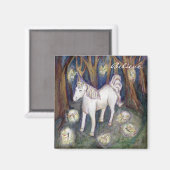 妖精とユニコーンカスタム冷蔵庫の磁石 マグネット (正面/裏面)