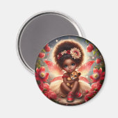 妖精とライオンの赤い磁石 マグネット (正面/裏面)