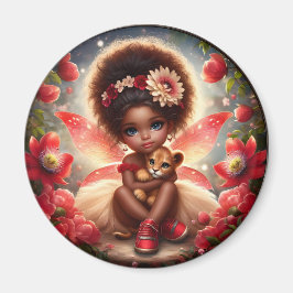 妖精とライオンの赤い磁石 マグネット