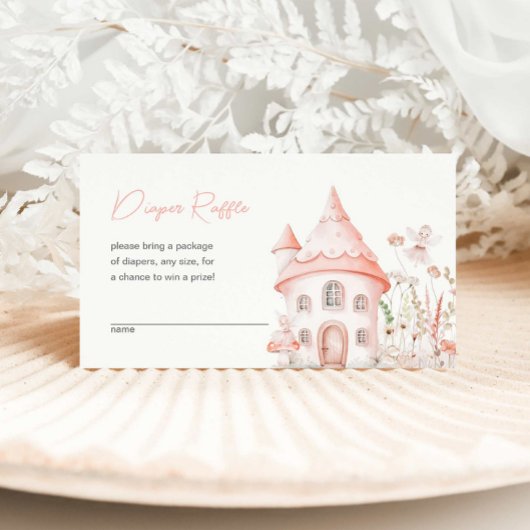 妖精とワイルドフラワーおむつラッフル エンクロージャーカード