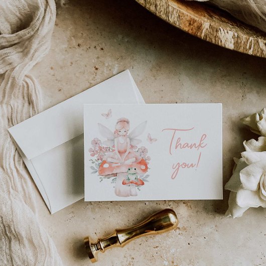 妖精とワイルドフラワーのサンキューカード サンキューカード